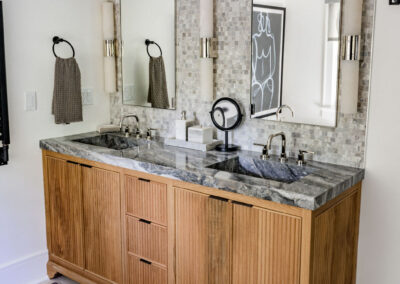 Custom bathroom sink and mirrors renovation in Redding CT