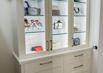 Custom built-in display cabinet for purses and wallets - North Salem NY